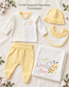Little Bee 5'li Yenidoğan Seti - GOTS Sertifikalı Organik Pamuk