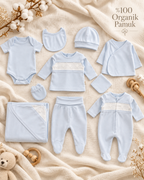 Little Stars  GOTS Sertifikalı Organik Pamuk Yenidoğan 10'lu Hastane Çıkışı Seti