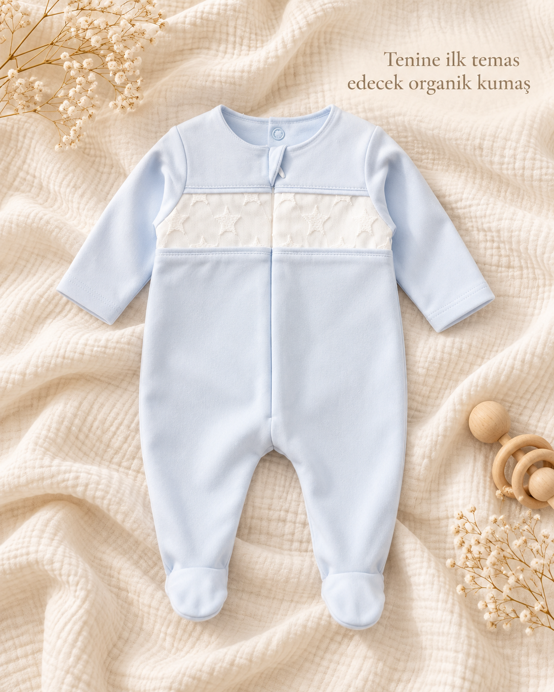 Little Stars  GOTS Sertifikalı Organik Pamuk Yenidoğan 10'lu Hastane Çıkışı Seti