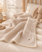 Soft Embrace %100 Organik Pamuk Müslin Bebek Örtüsü