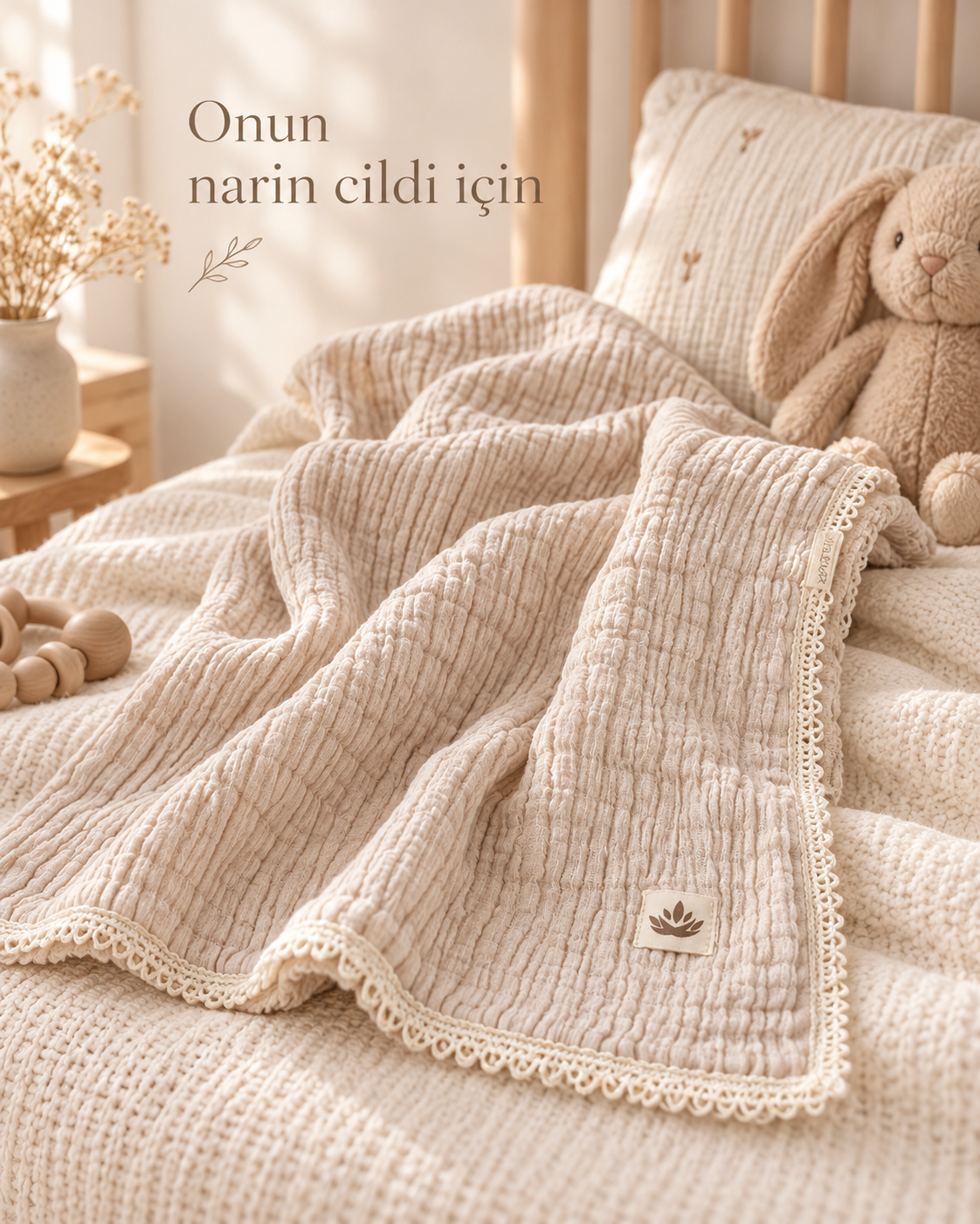 Soft Embrace %100 Organik Pamuk Müslin Bebek Örtüsü