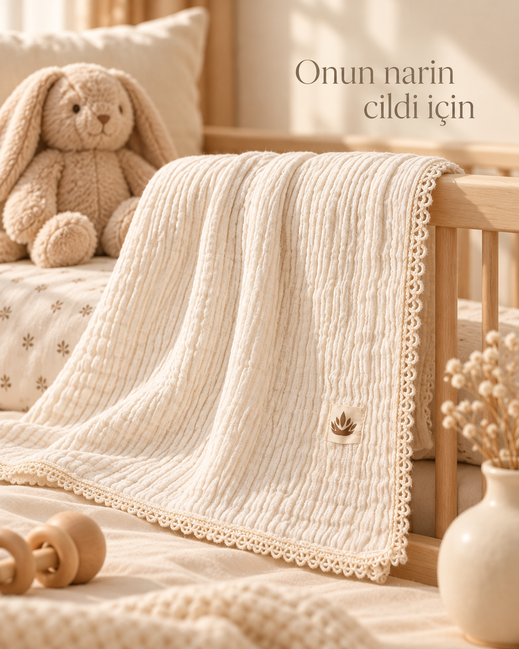 Soft Embrace %100 Organik Pamuk Müslin Bebek Örtüsü